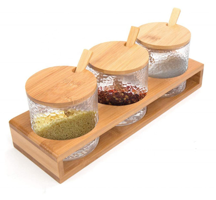 Küchen-Speicher-Organisator-Bamboo Spice Rack-Gewürz-Guckkastenbühne