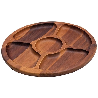 30.5*2,5cm Holz rundes Tablett Acacia Chip und Dip