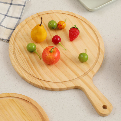 15x1.2cm runde Kitchenaid Bambusmetzger-Block Cutting Board-Pizza Tray With Handle