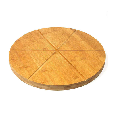 Ringsum 25cm Bambusmetzger-Block Cutting Board-Verteilungs-Pizza Tray With Cutter Wheel