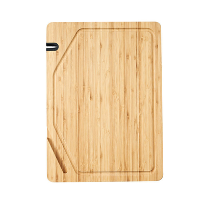Kundenspezifischer 38x28cm Bambusmetzger Block Cutting Board mit Telefon-Halter-Messerschleifer