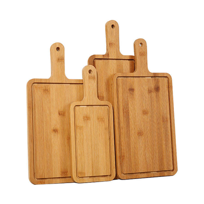 Soem-Brot 4pcs stellte großes Bambusschneidebrett mit Griff ein