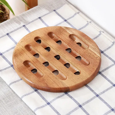 Holz Trivet Natürliche Bambus Tasse Matte Pads Coaster Dia 25 Cm