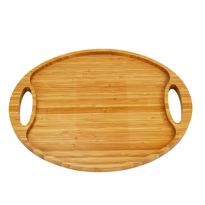 Ovaler Bambusmassivholz Tray Leichtgewicht für Lebensmittel