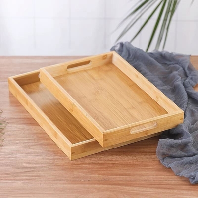 Ökofreundliche rechteckige Bambus-Trej mit nachhaltigem modernem Design und natürlicher Farbpalette