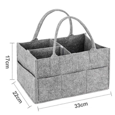 Polyester Grey Foldable Felt Storage Basket mit Teilern