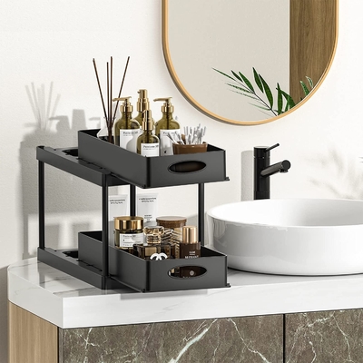 2 Reihe Satz-Badezimmer-Regal-Organisator-Rack Under Sinks 2