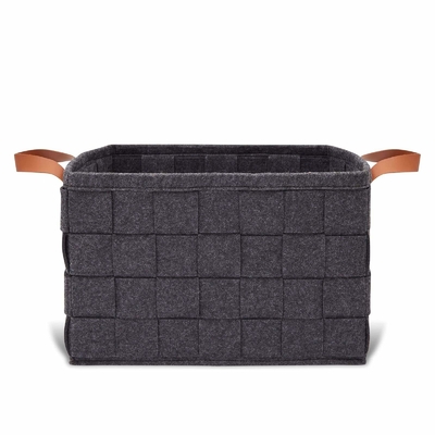 Reichweite bescheinigt Grey Felt Basket Pu Handle, das für Hauptorganisation gesponnen wird