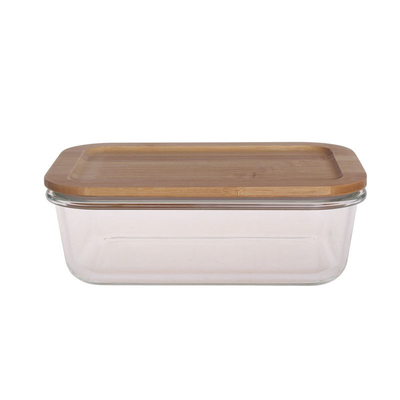 Freundliche Spillproof Glasfrischhaltebox Eco mit Bambusdeckel