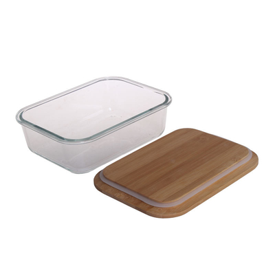 Freundliche Spillproof Glasfrischhaltebox Eco mit Bambusdeckel