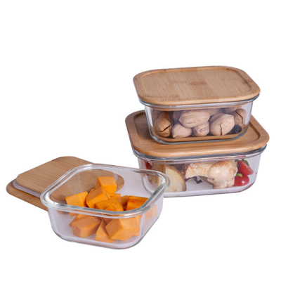 Freundliche Spillproof Glasfrischhaltebox Eco mit Bambusdeckel