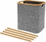 Nordisches Einfachheits-Segeltuch-rechteckige Bambusfessel/Wäscherei-Organisator 17.5x15.75x13“