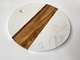 Runder dekorativer Speicher Tray Marble And Acacia Wood GRS