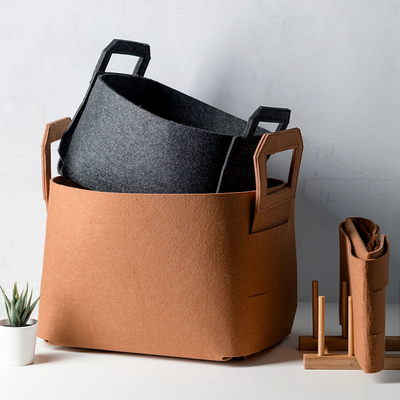 Rechteckige 100% Polyester Felt Kleidung Aufbewahrung Behälter Opp Tasche Verpackt Anpassbares Paket